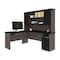 Bestar Norma L-Shaped Desk with Hutch, Black & Bark Gray 181850-000018 - alternate 4